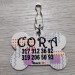Placa para mascota con código QR - Perfil en Línea. Tipo hueso